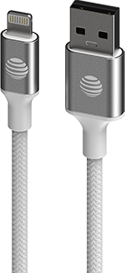AT&T 4-Foot USB A to Lightning Cable - White